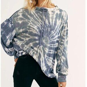 We The Free Blue Best Catch Tie Dye Tunic Top